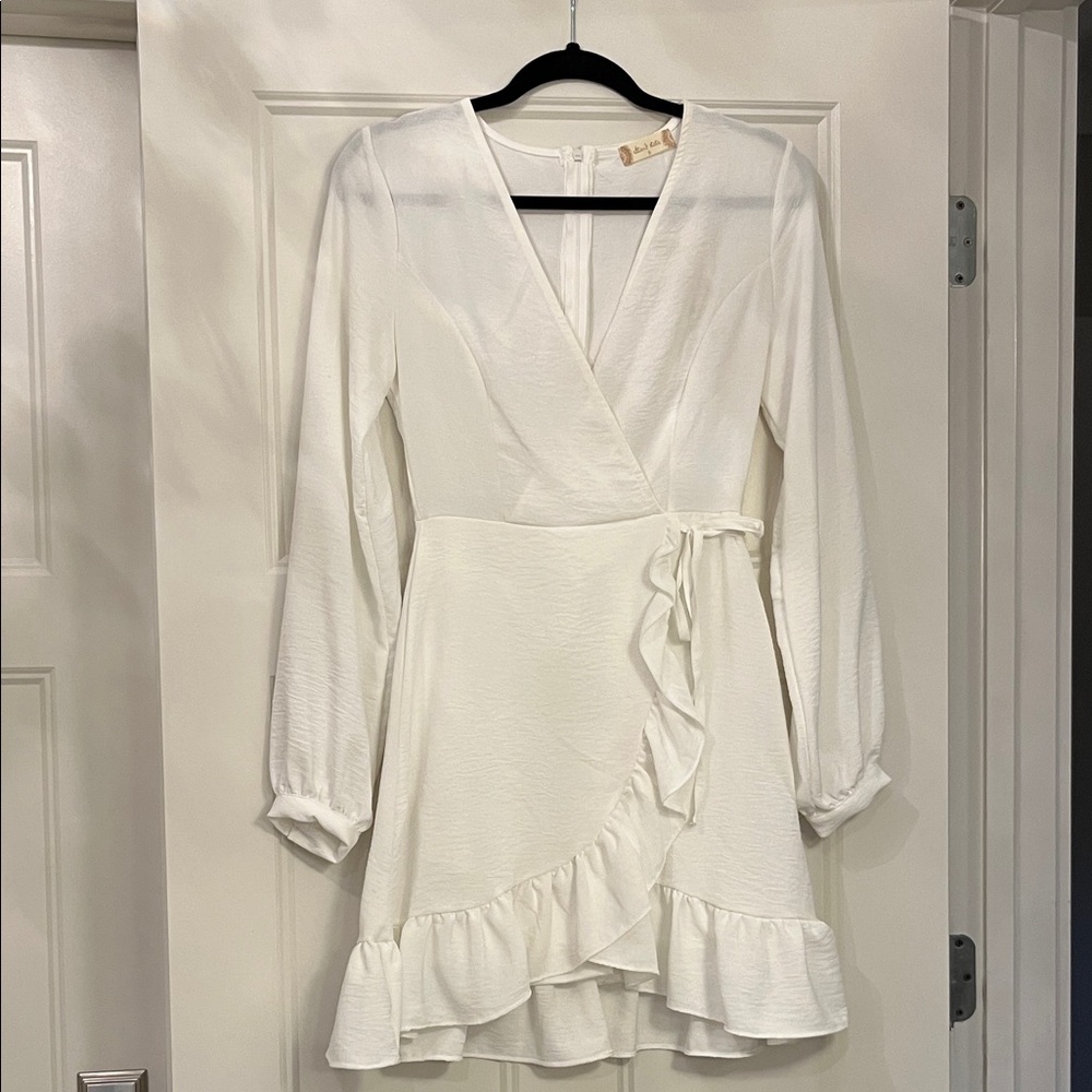 Altar'd State White Long Sleeve Wrap Dress NWT